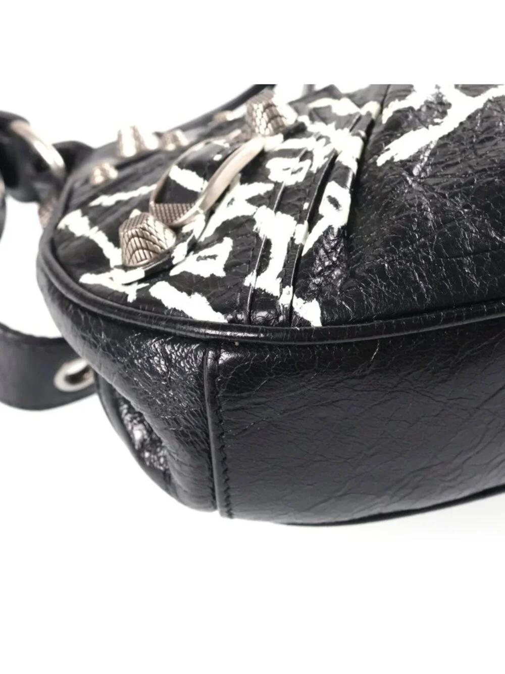 Balenciaga Le Cagole Flap DIY Metal Logo le XS Leather Shoulder Bag Black